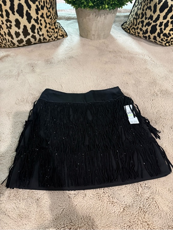 Dkny Dresses & Skirts - DKNY Black Fringe Sparkly Beaded Women's Skirt - Stylish Evening Wear NWT